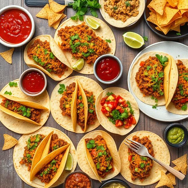 Taco feast spread