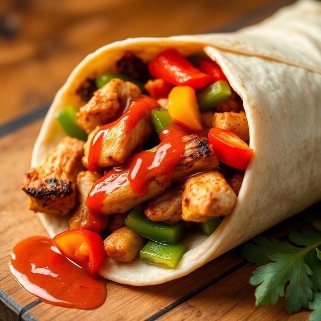 Spicy Chicken Fajita Burrito